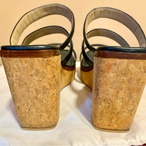 Jimmy Choo leather strap, cork heel Sandals - Picture 4 of 7